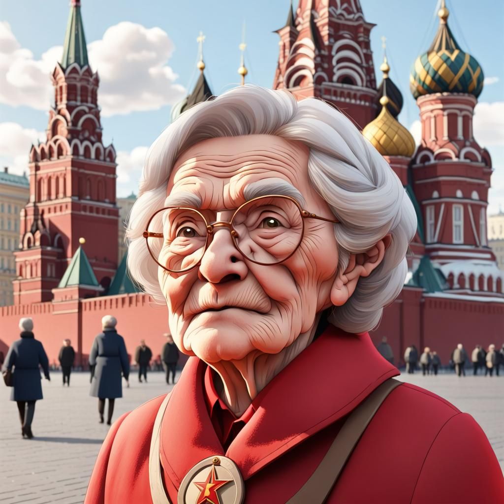 Granny in Moscow: Anime Cartoon Style