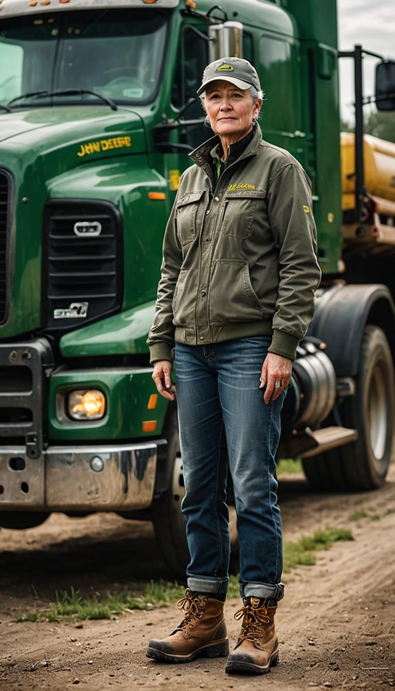 Trucker Portrait: Woman and Her Semi Truck