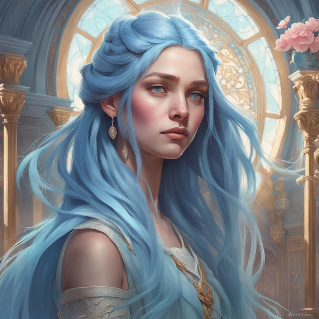 Regal Teenage Girl Portrait in Hyperdetailed Concept Art