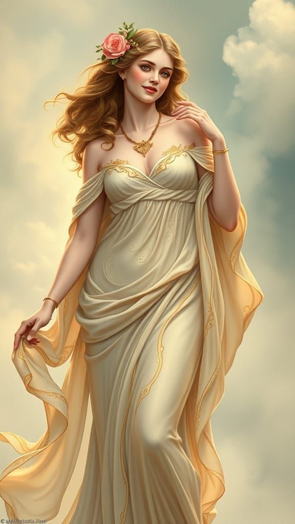 Elegant Venus in Art Nouveau Fantasy Style