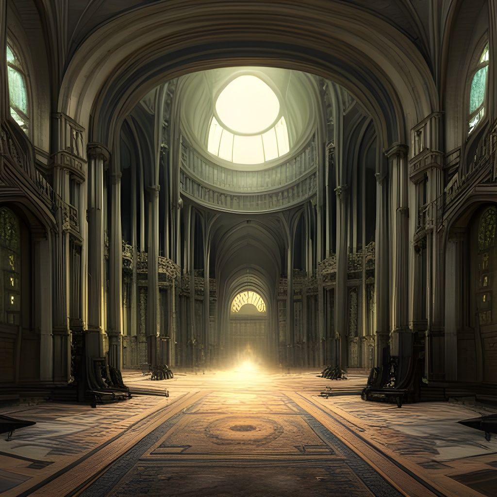 Creepy Gothic Alien Atrium in HDR