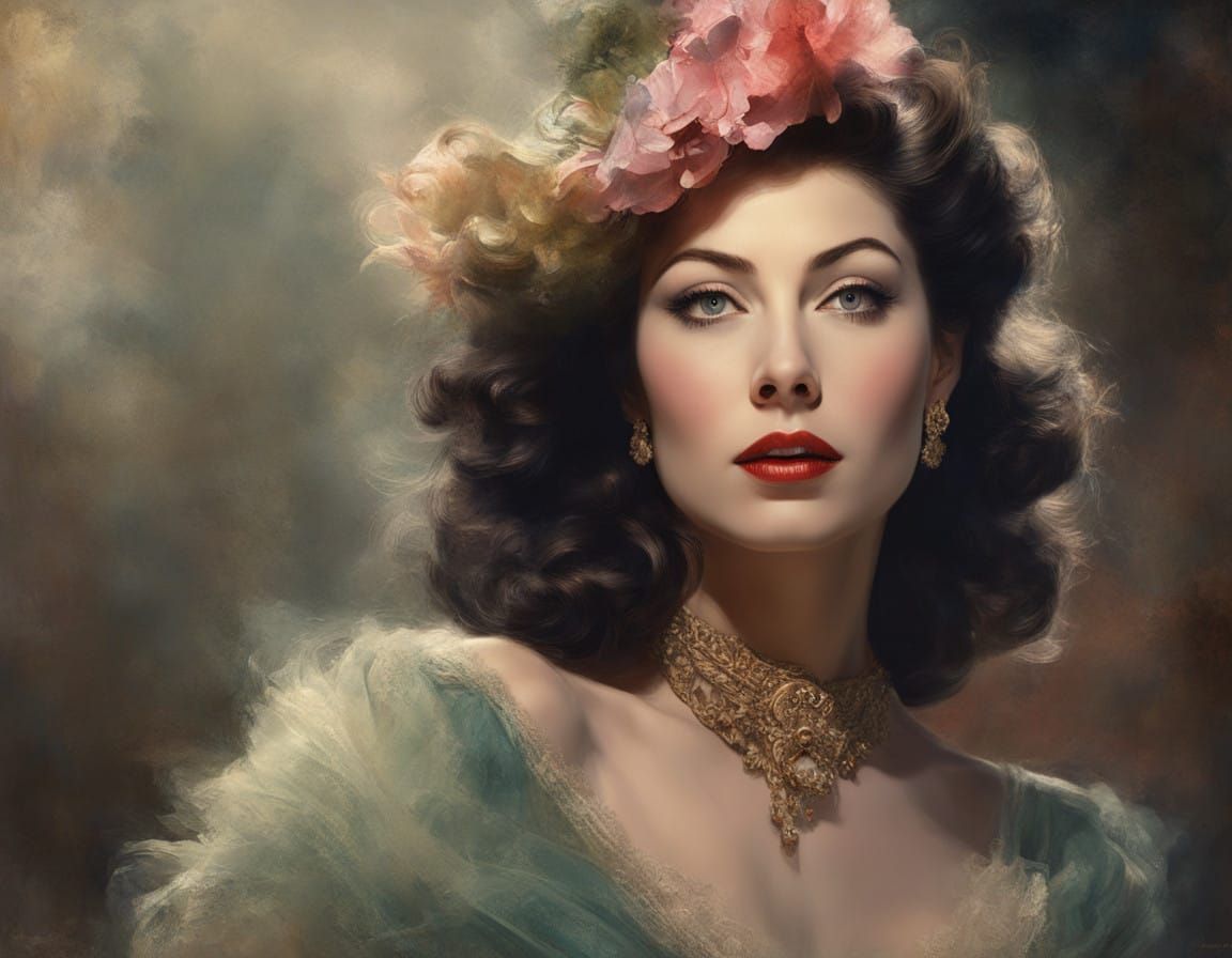 Ava Gardner Portrait in Dreamy Hyperrealism