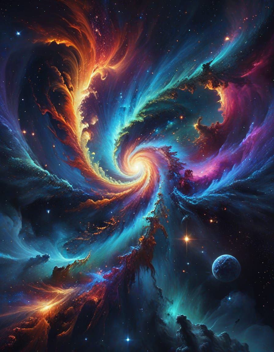 Ethereal Nebulae in Vibrant Surrealism