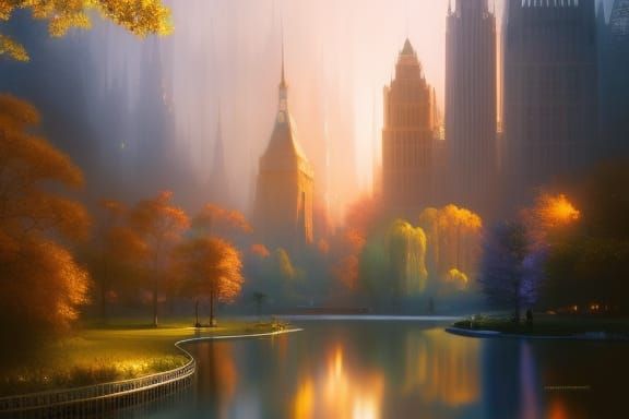 Golden Autumn Day in Central Park