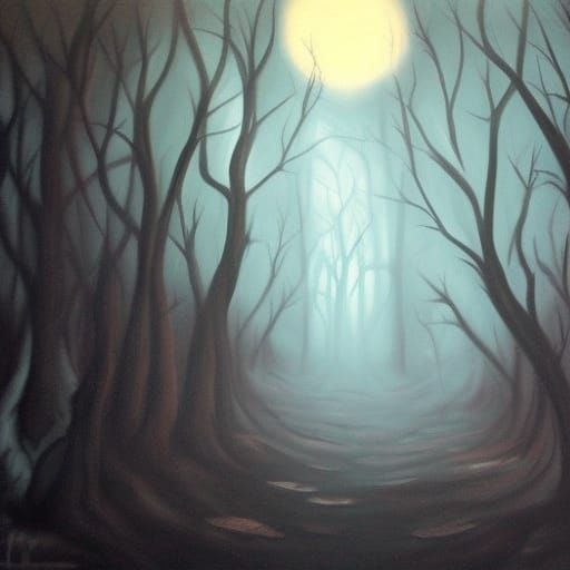 Creepy Dark Cave Painting