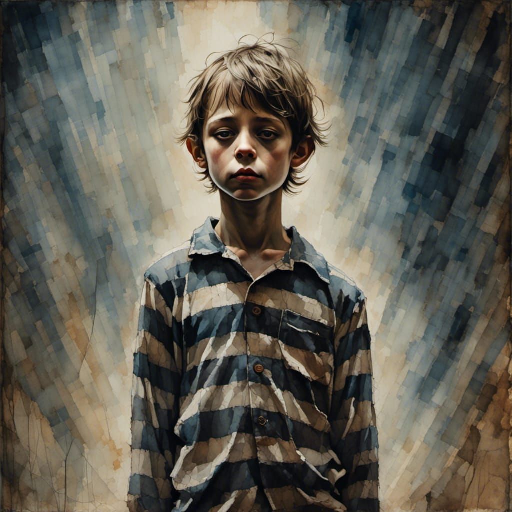 Boy in striped pyjama