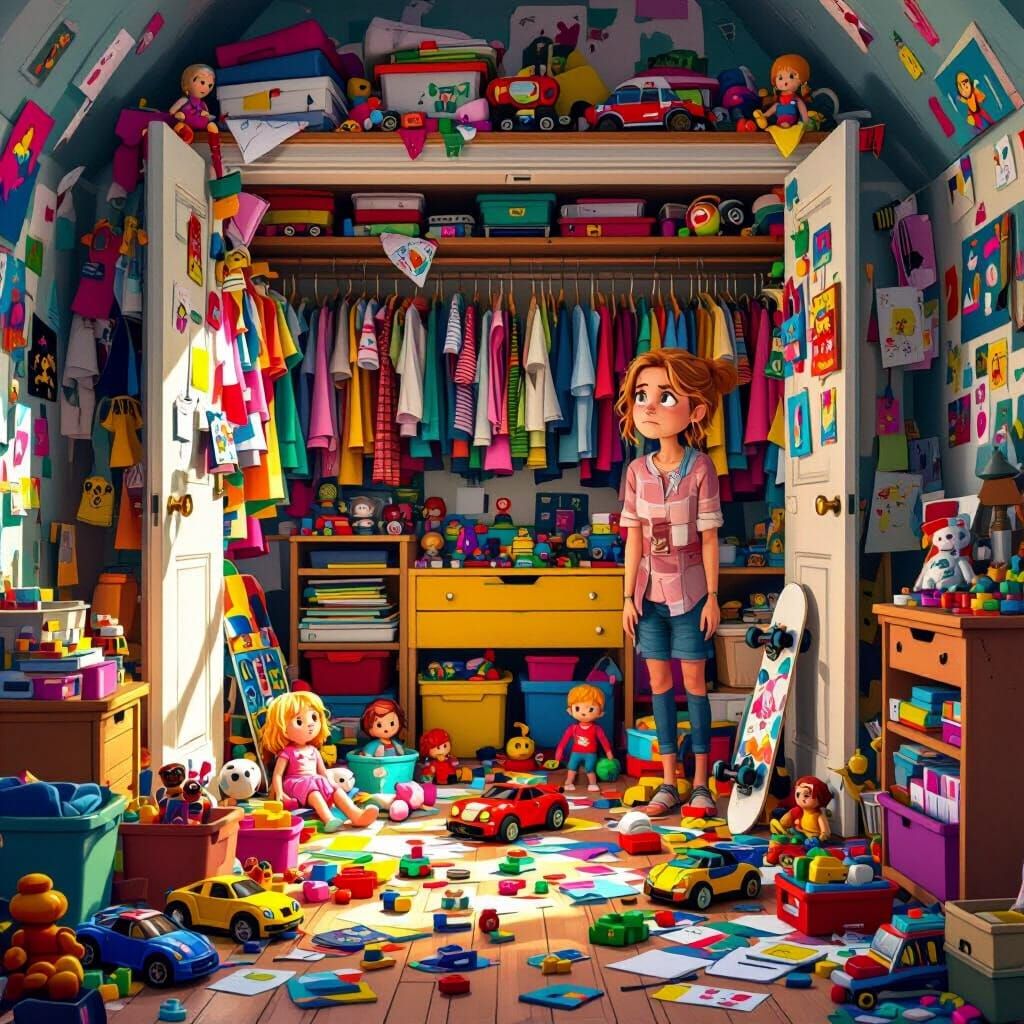 Tired Mother Surveys Dasha's Toy-Filled Chaotic Room
