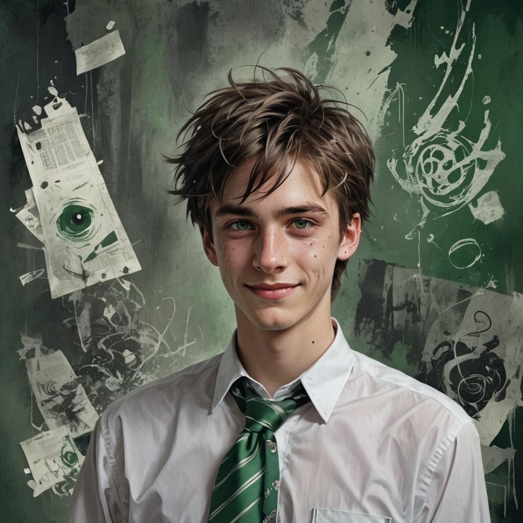 Slytherin Student with Piercings: Fantasy Concept Art