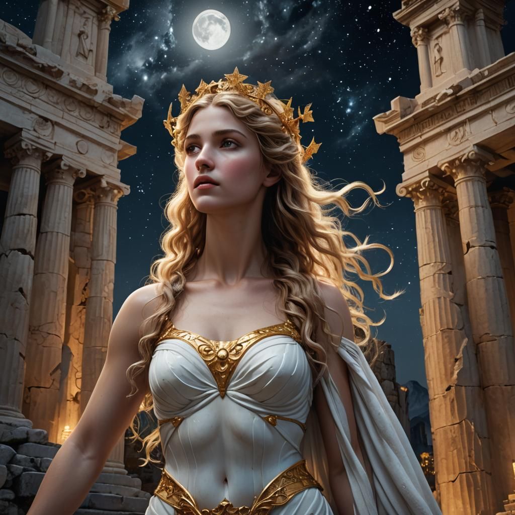 Aphrodite in Starry Night: A Digital Matte Painting