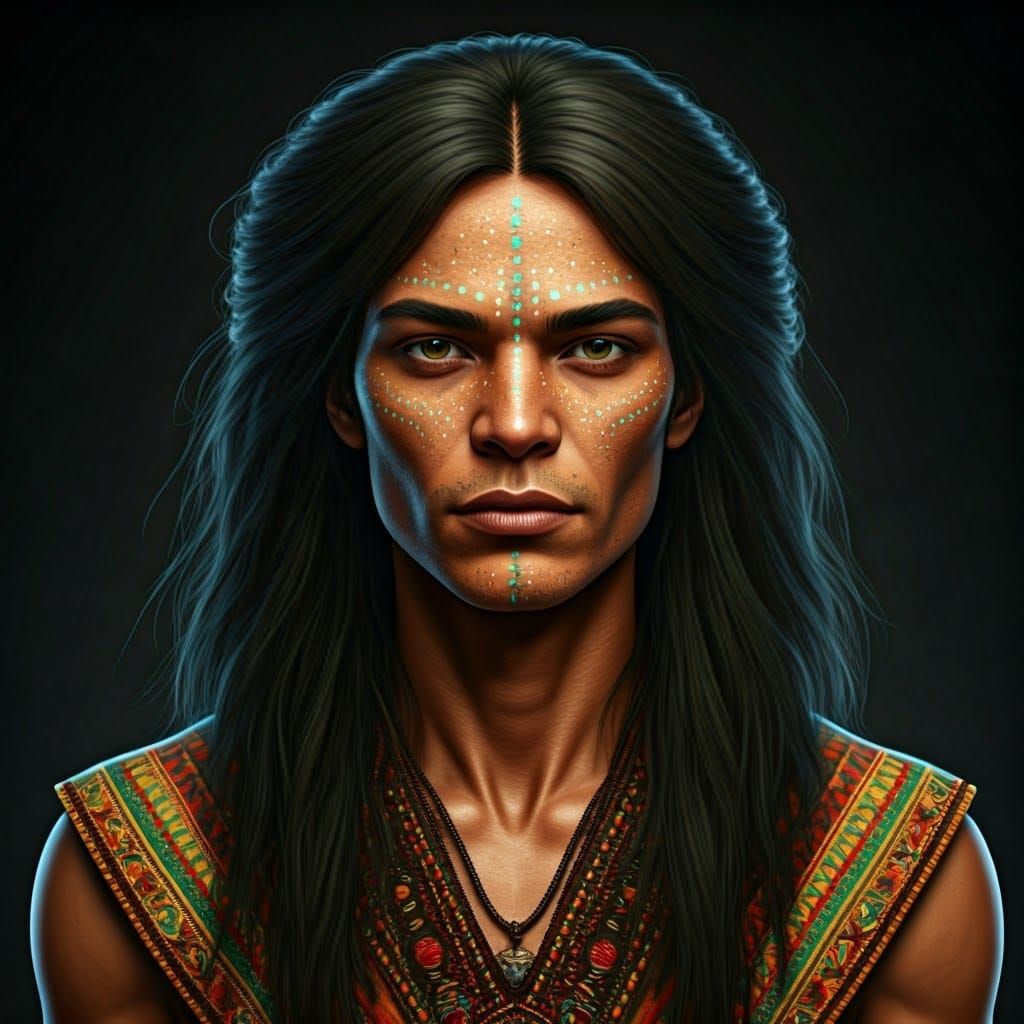 Humanoid Figure with South American Tunic