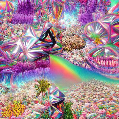 Astronaut in Surreal Geometric Landscape: Digital Art