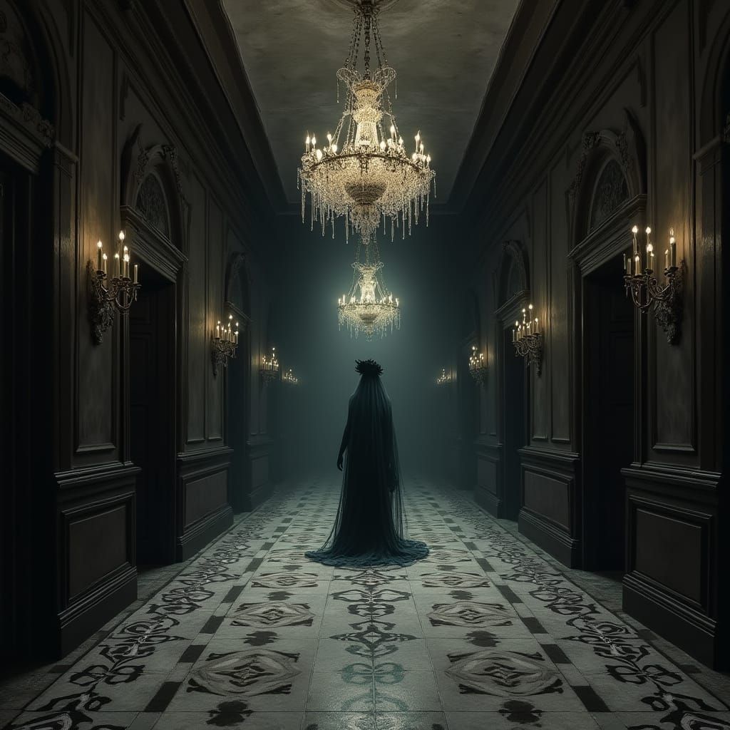 Gothic Ballroom with Sugar Chandeliers and Chocolate Walls