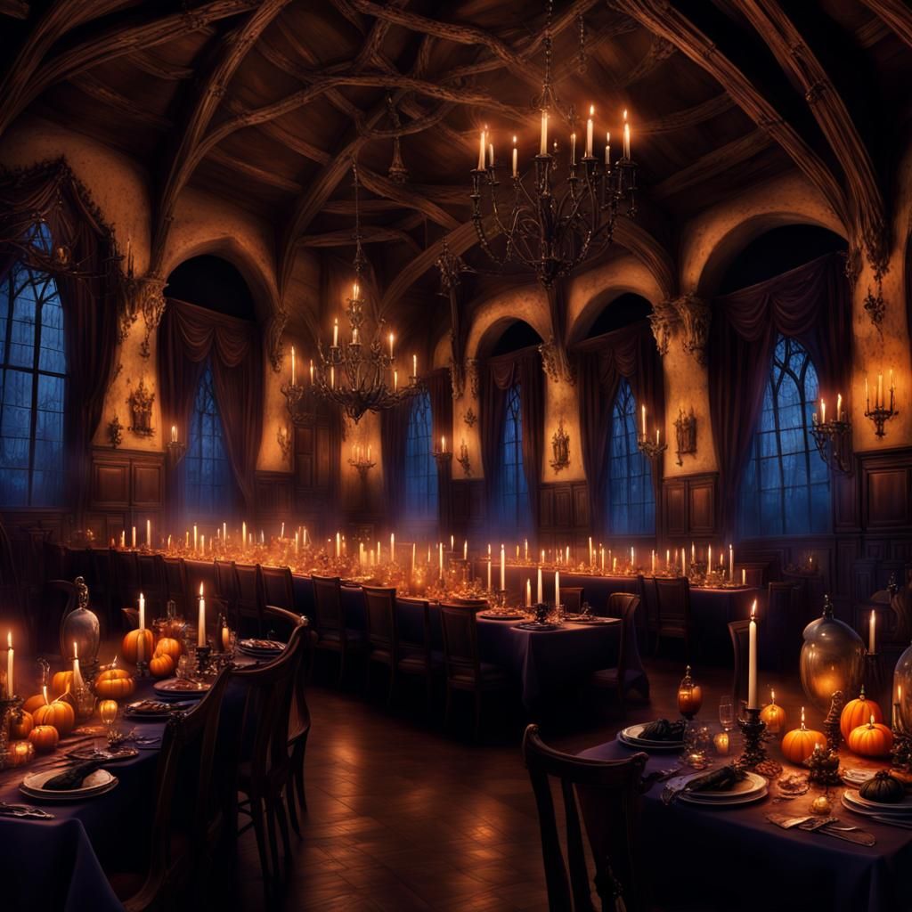 Halloween dinner setup