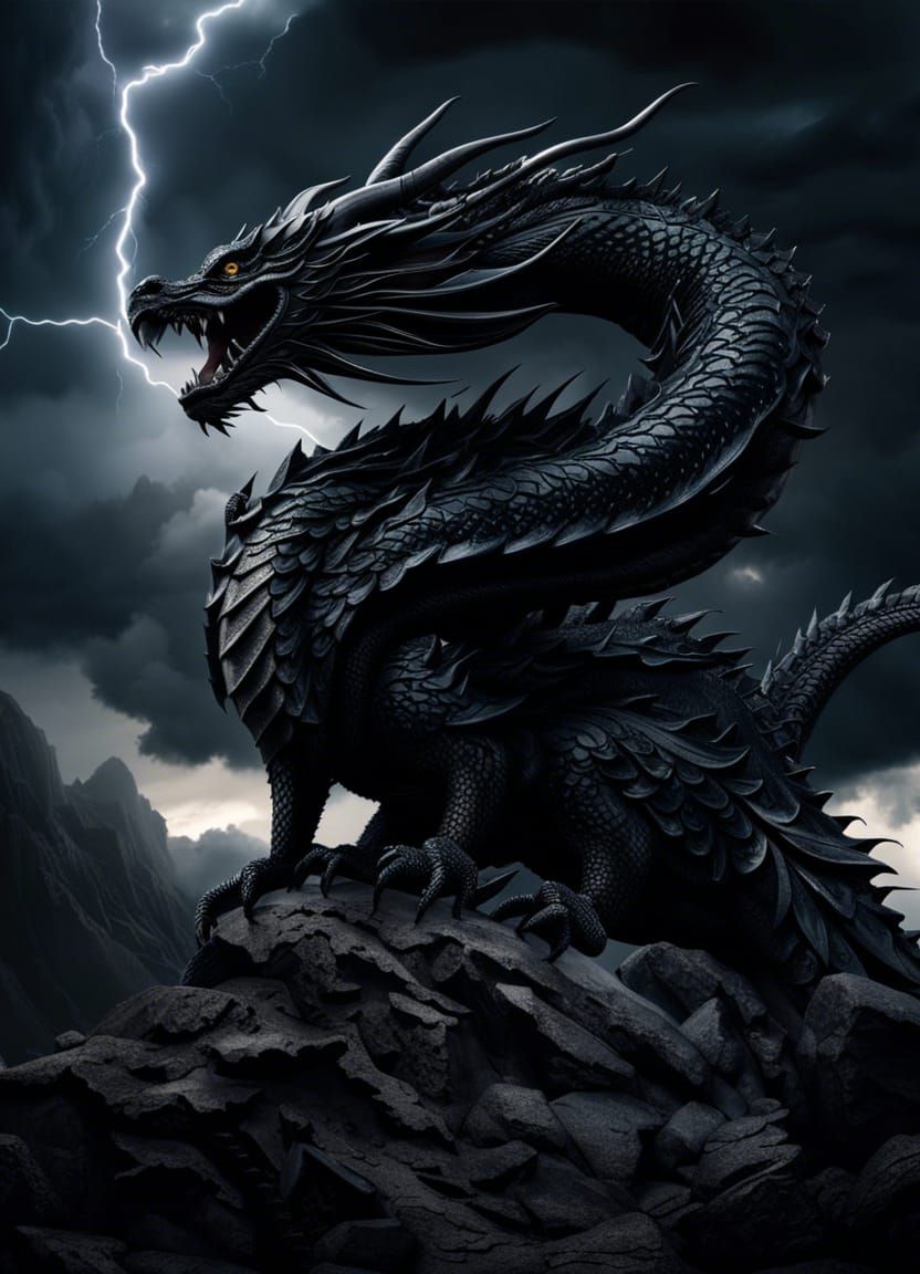 Storm Cloud Dragon Roaring in the Dark