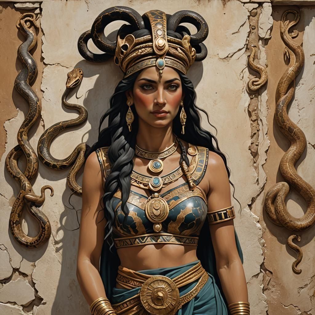 Minoan Snake Goddess Inspired Art