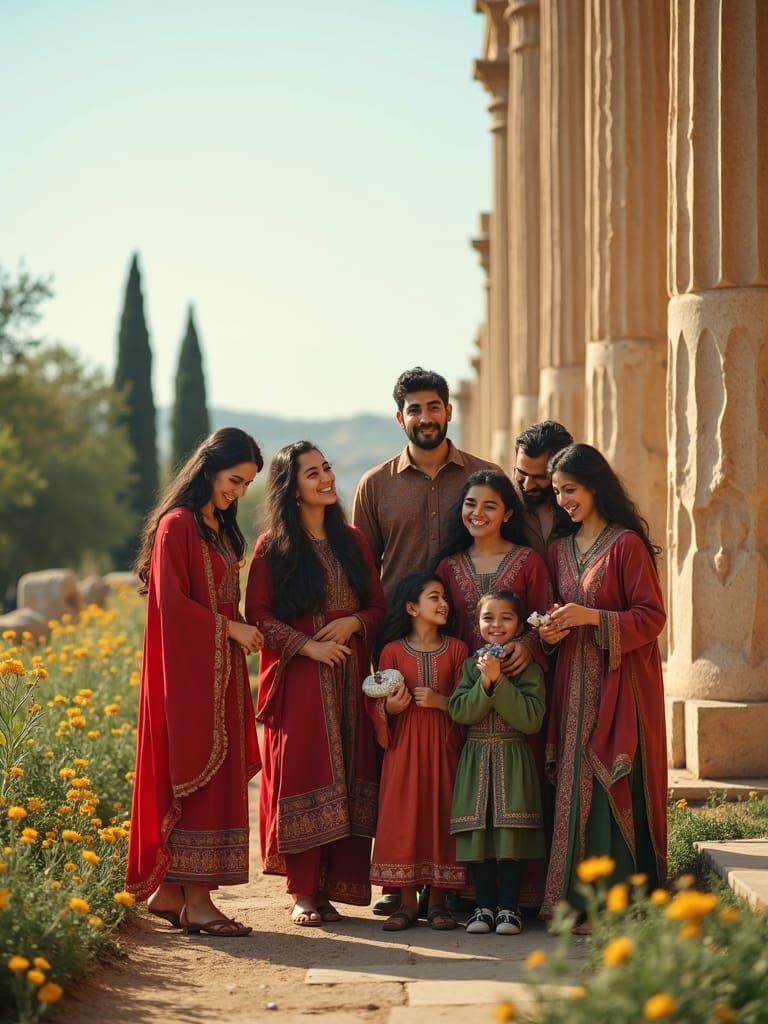Iranian Family Celebrates Nowruz at Persepolis