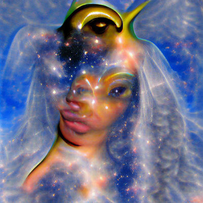 Ethereal Goddess Angel in Deep Space