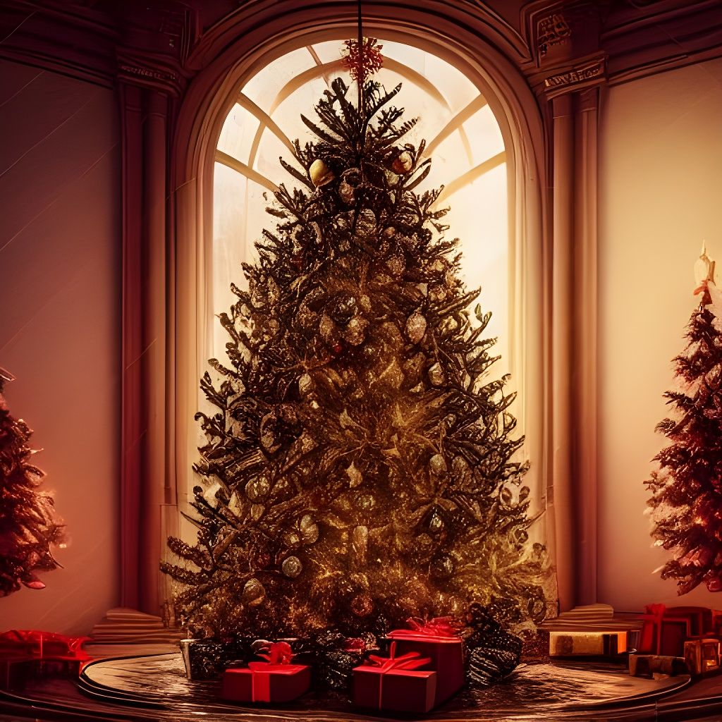 Epic Christmas Tree Digital Matte Painting