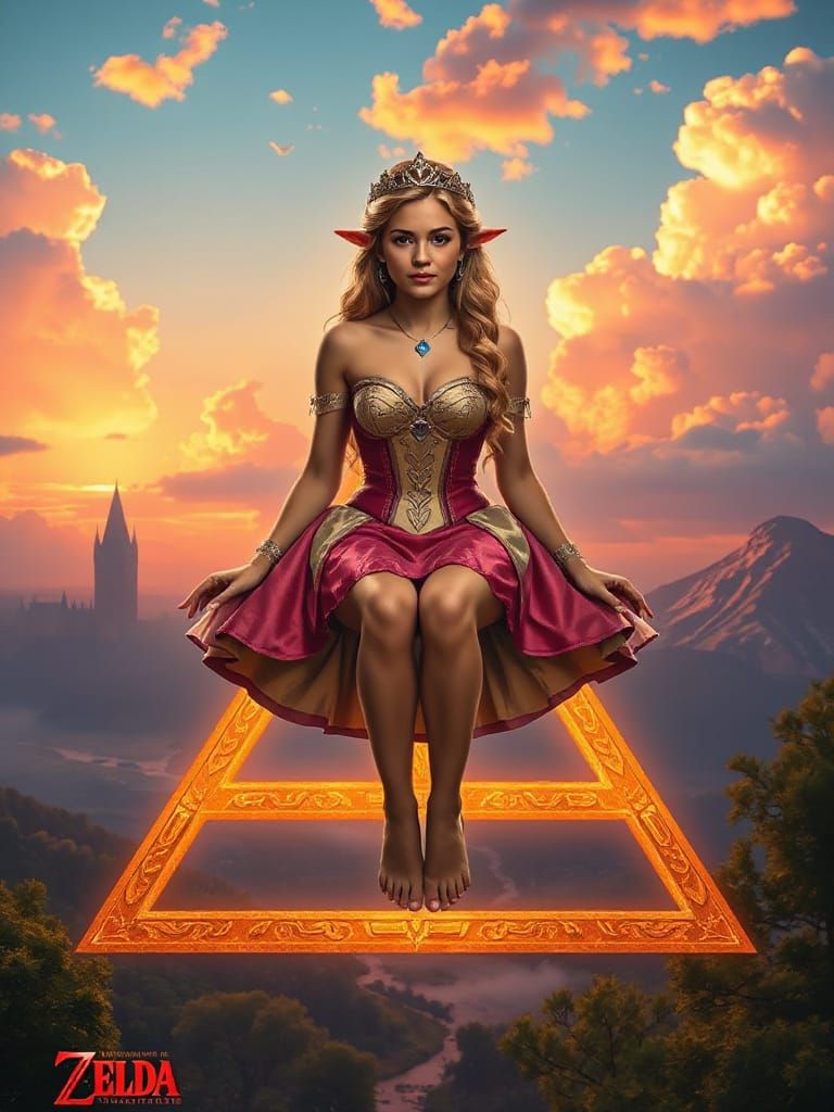 The Triforce Radiates Heavenly Power in Golden Glory