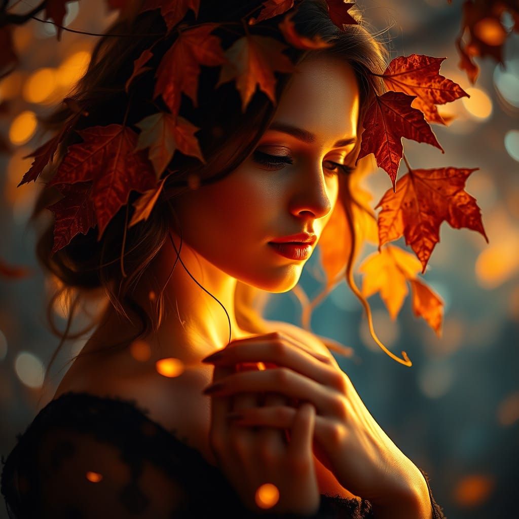 Autumn Personified: A Surreal Digital Matte Painting