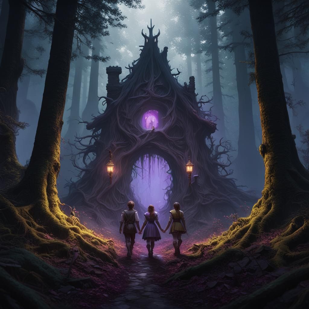Hansel and Gretel: Dark Forest Fantasy Art