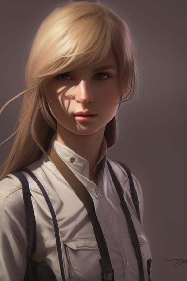 Gunslinger Girl Portrait in Hyperdetailed Style