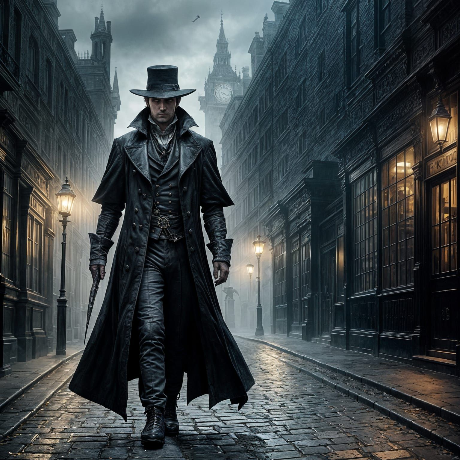 Victorian Vampire Hunter in Dark Fantasy London