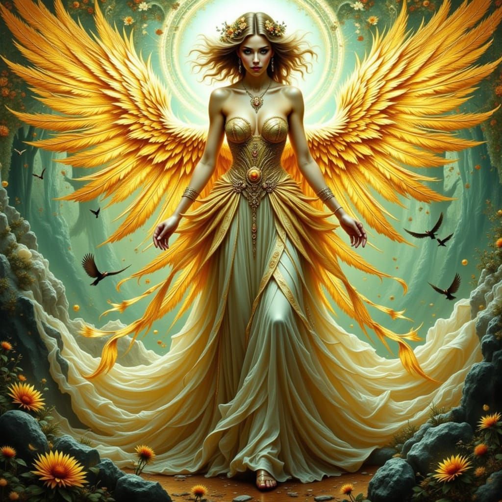 Cyber Angel Enjoying Morning Coffee