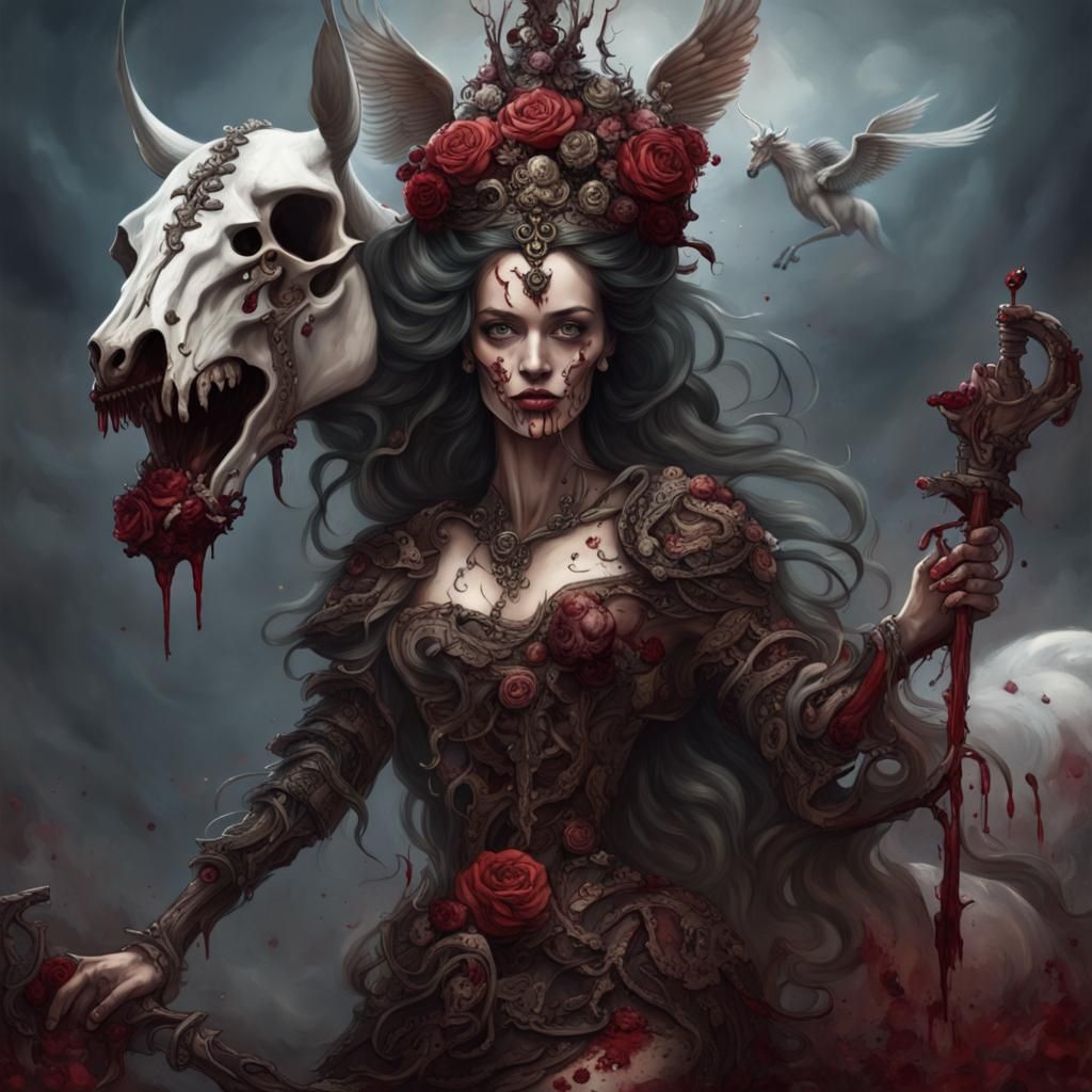 Hel, Goddess of Death, Rides a Pale Horse