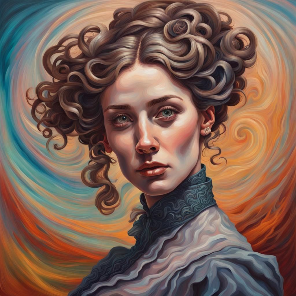 Victorian Woman in 90s Grunge Style: Hyperrealistic Portrait