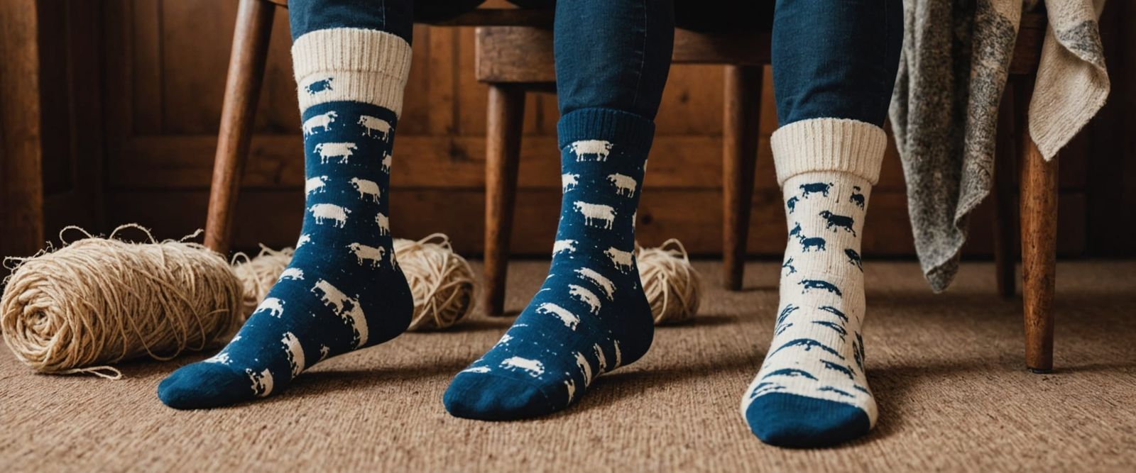 Bold Sheep and Wool Pattern Socks Product Photo