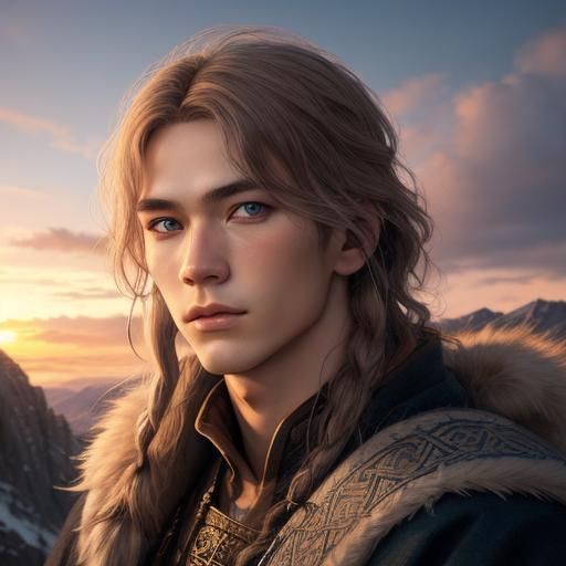 Scandinavian Boy Portrait in Expressionist Style