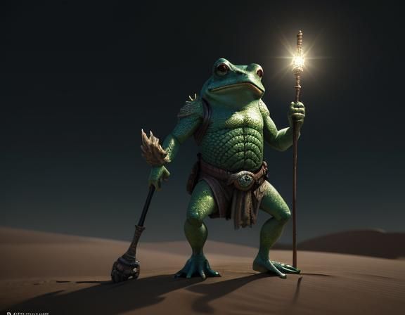 Cinematic 3D Bullywug Casting a Spell