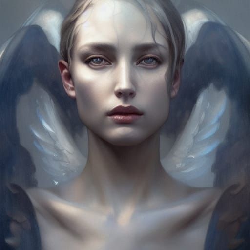 Fallen Angel Portrait in Digital Art Style