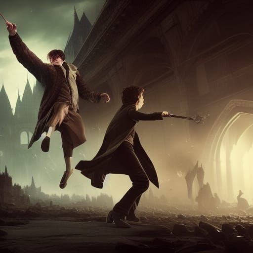 Epic Wizard Duel: Dark Fantasy Concept Art