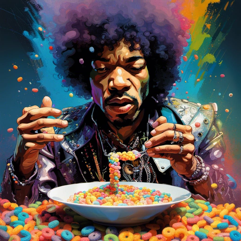 Hendrix Eating Fruit Loops