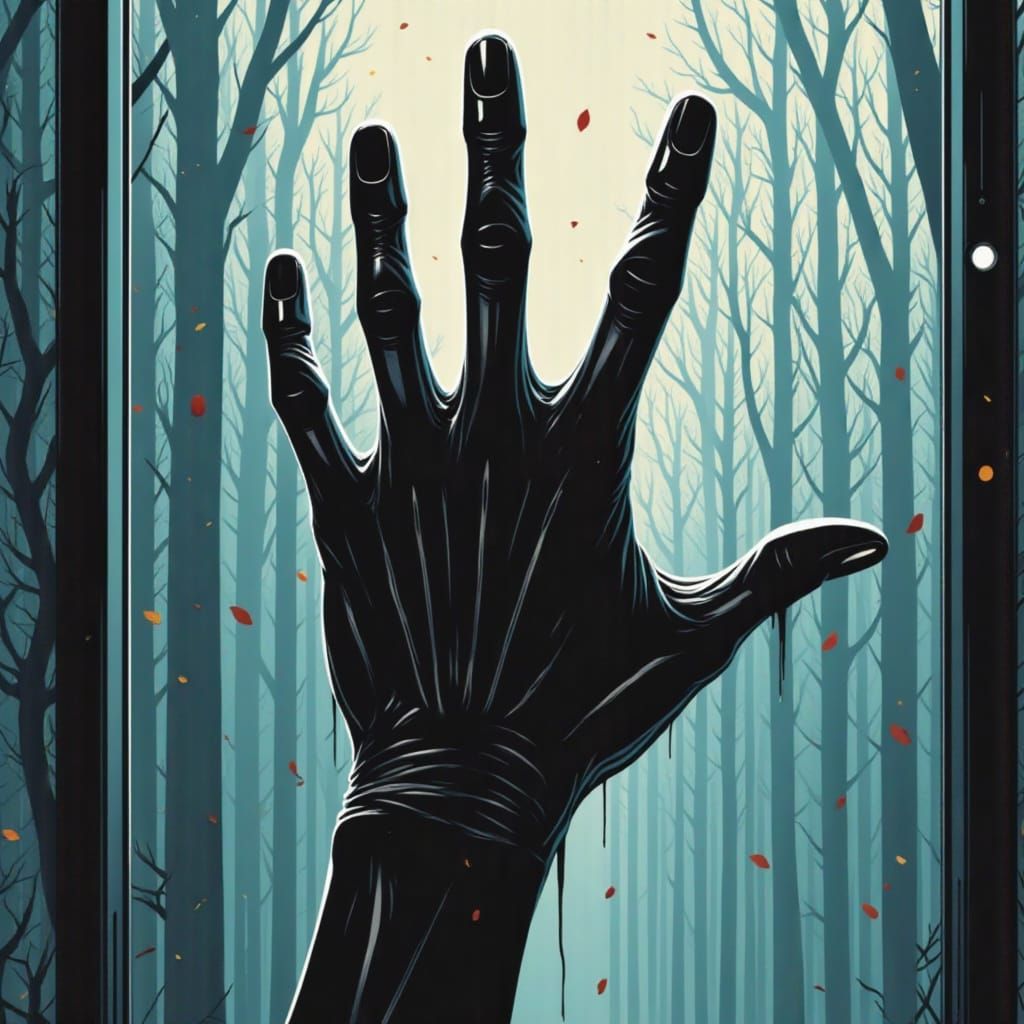 Surrealistic Pop Art Depiction of a Dystopian Landscape with...