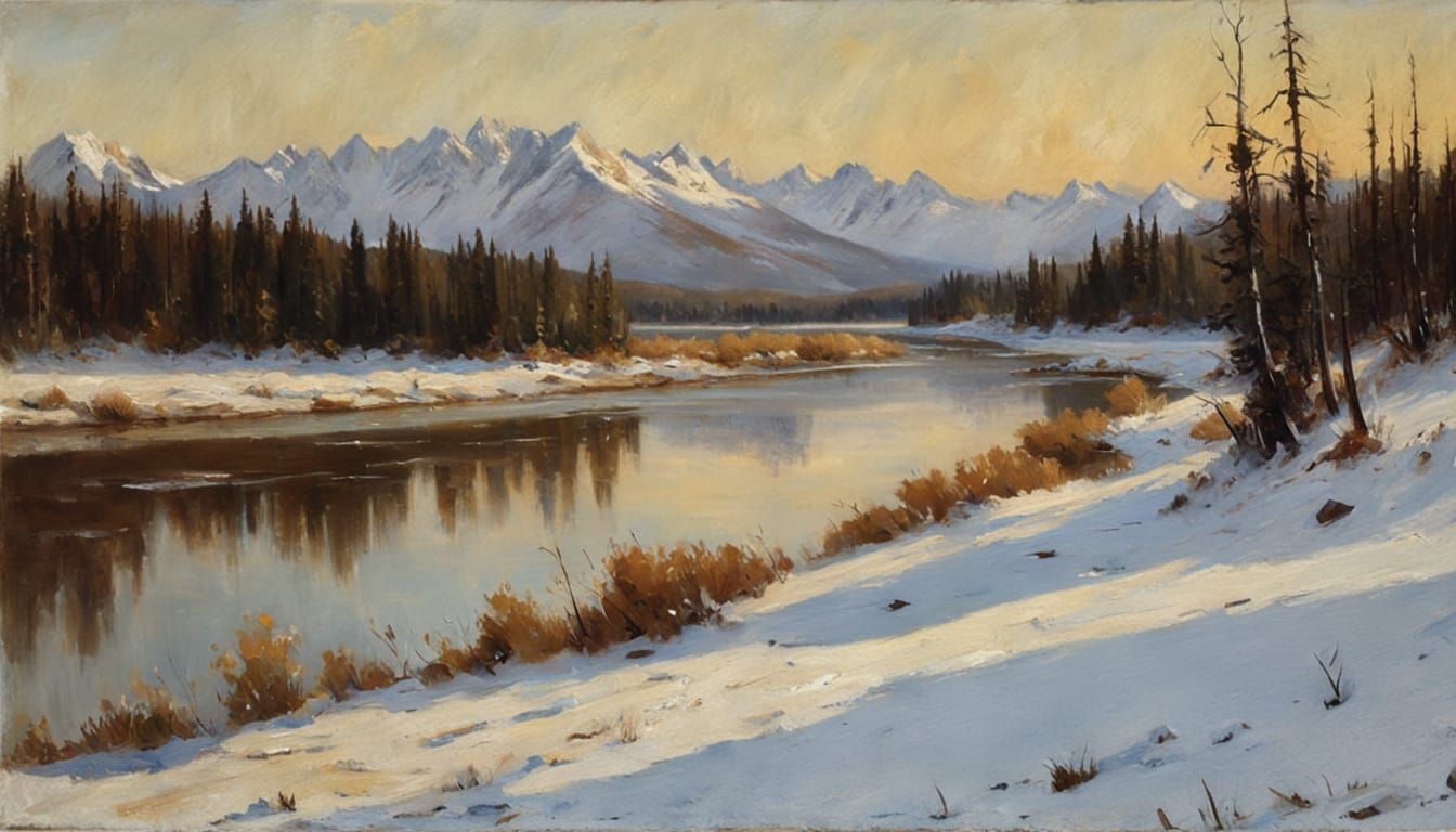 Tranquil Winter Valley in Warm Light