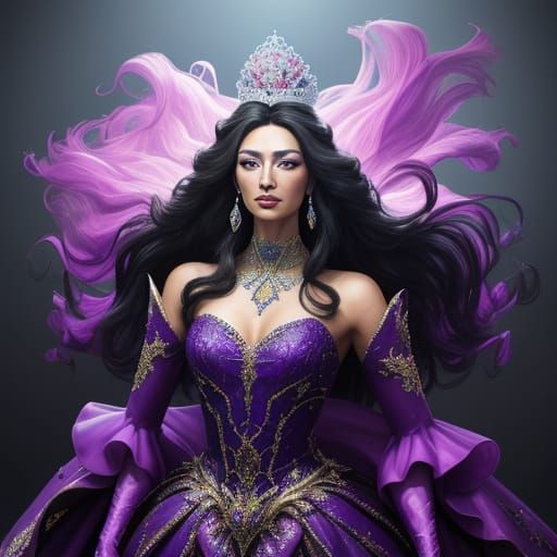 Hyperrealistic Portrait of a Confident Beauty Queen in a Stu...