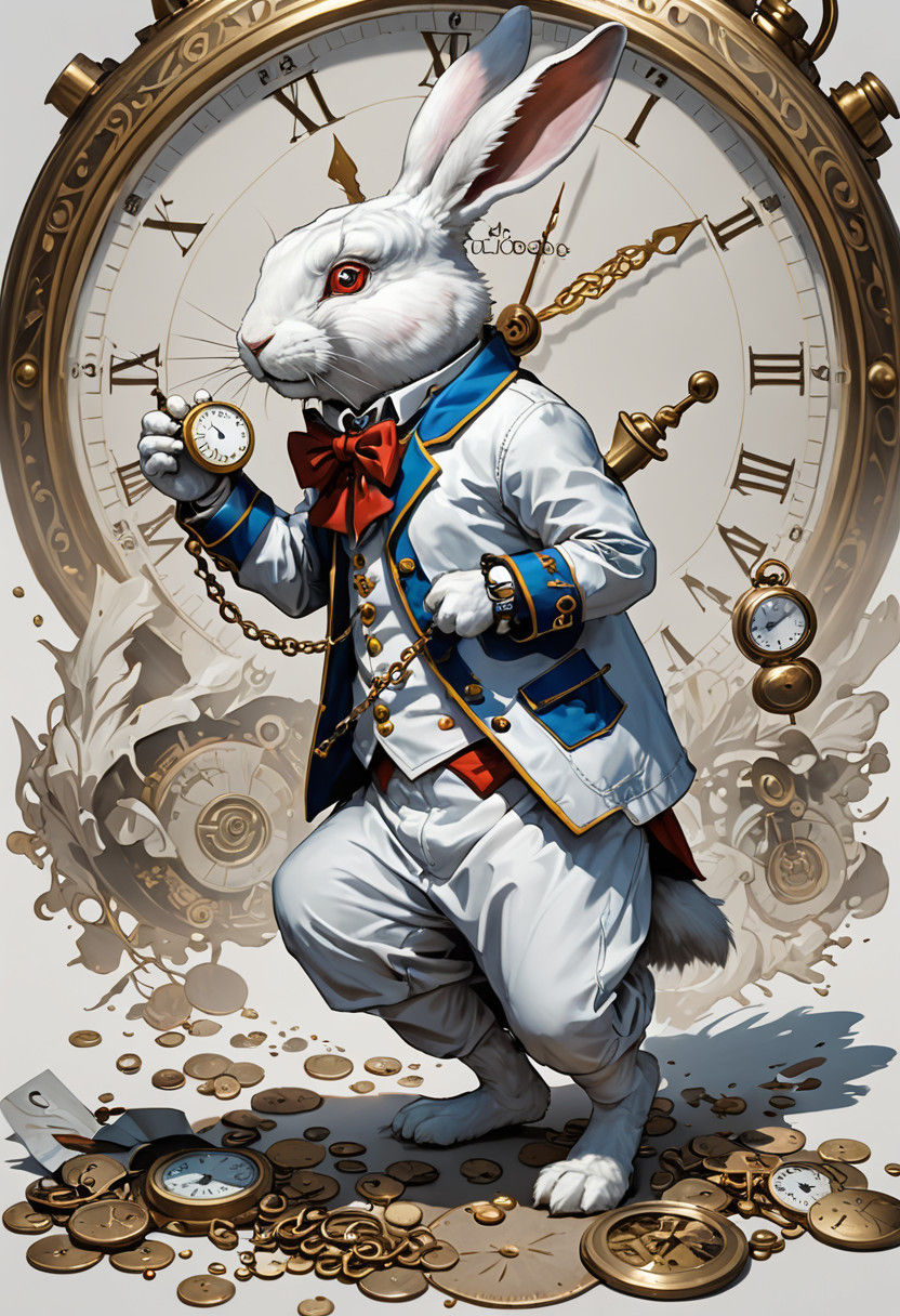 Whimsical Anime White Rabbit in Wonder