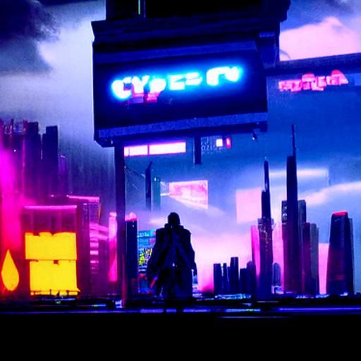 Cyberpunk Cityscape with Neon Lights in 2099