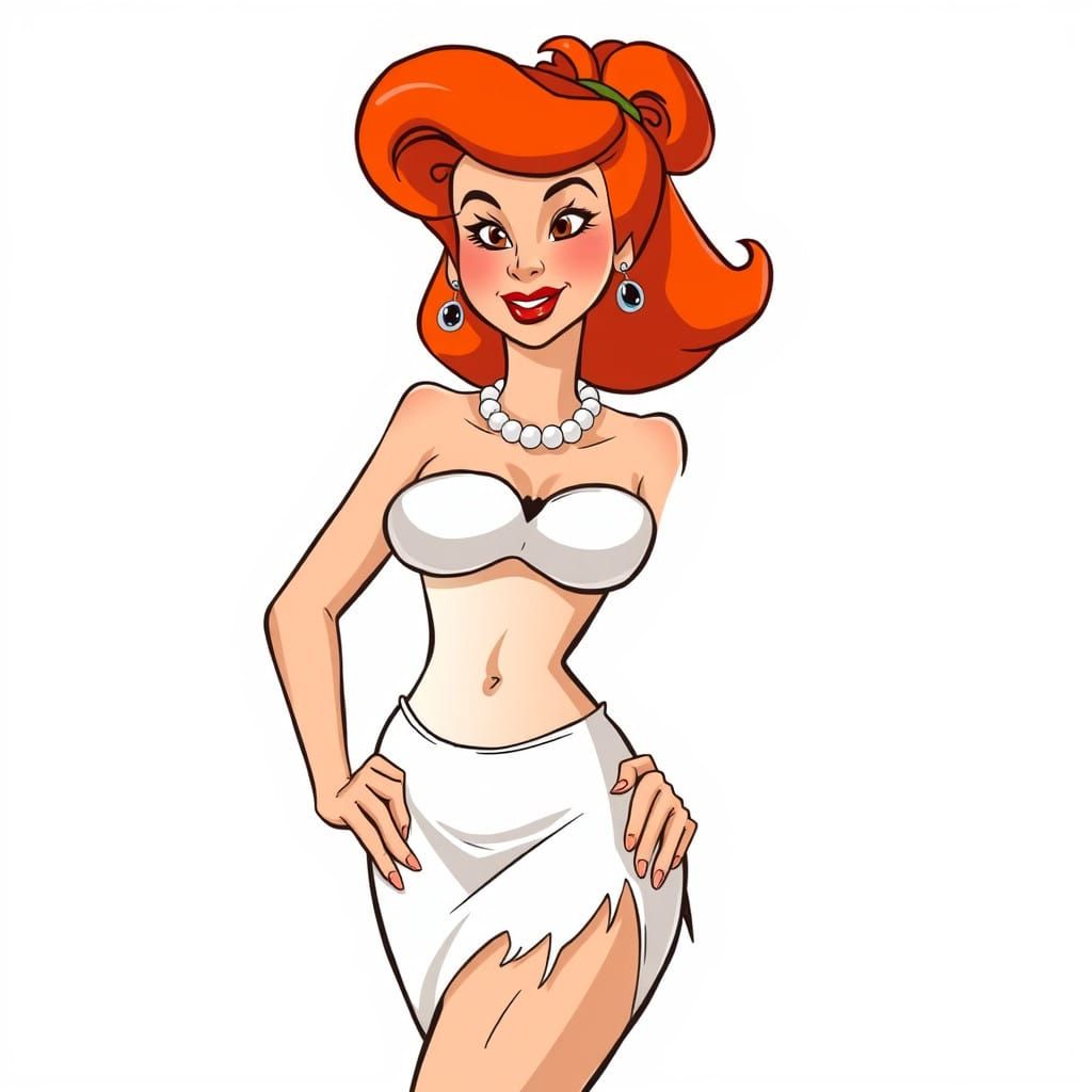 A Retro-Futuristic Cavewoman in a Classic White Loincloth