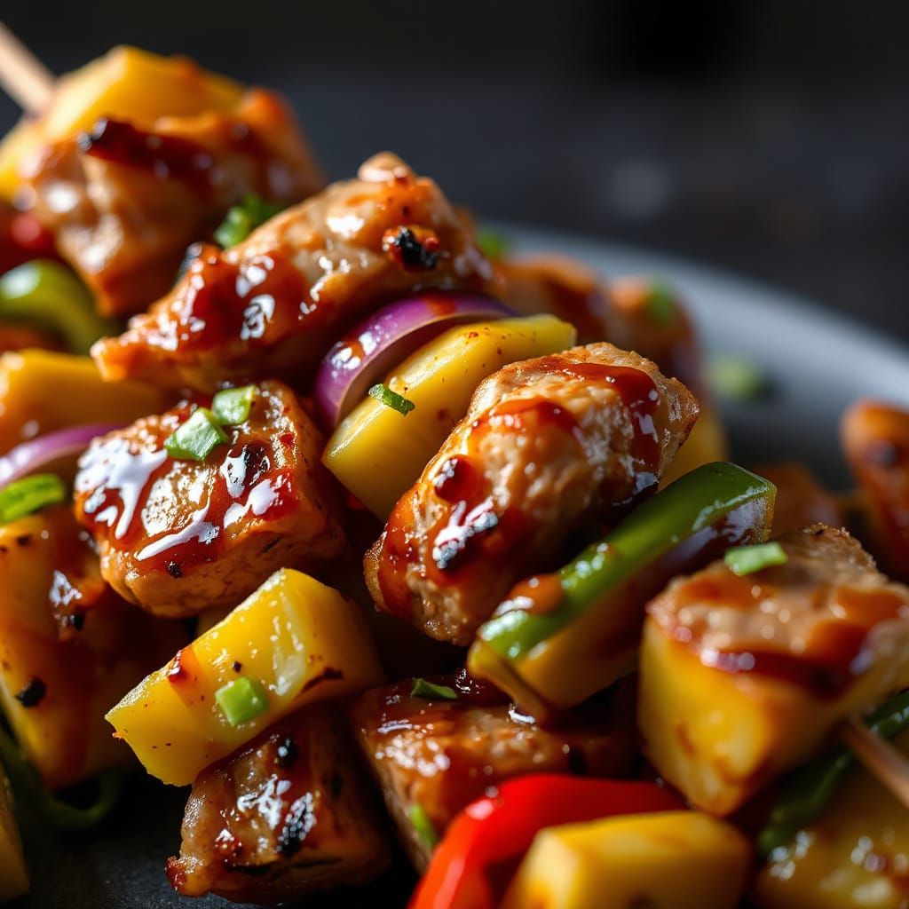 Appetizing Tuna Kabobs with Pineapple Glaze