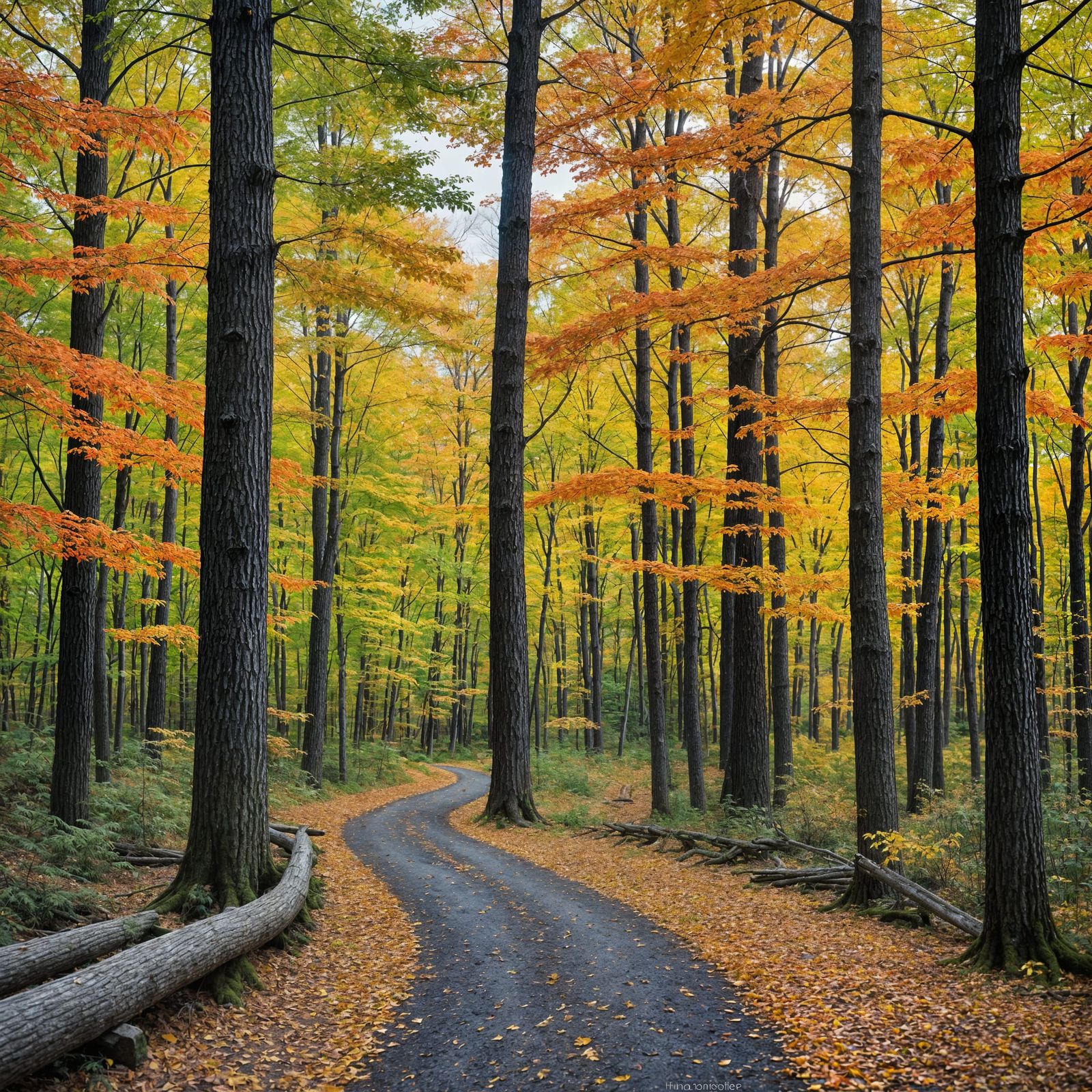 Ominous Autumn Woods in Vivid Colors
