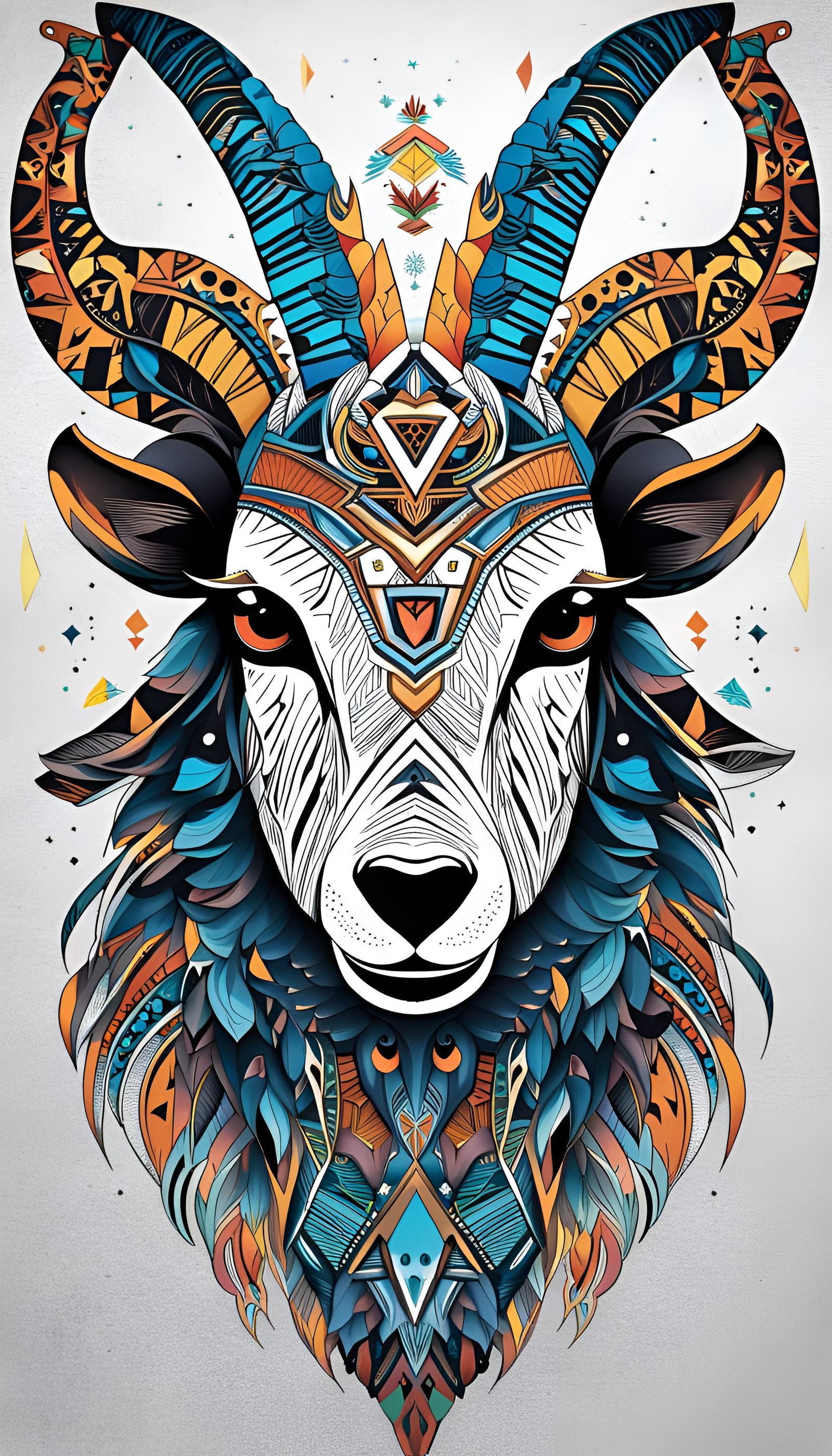 Tribal Goat T-Shirt Design in Vector Art Style