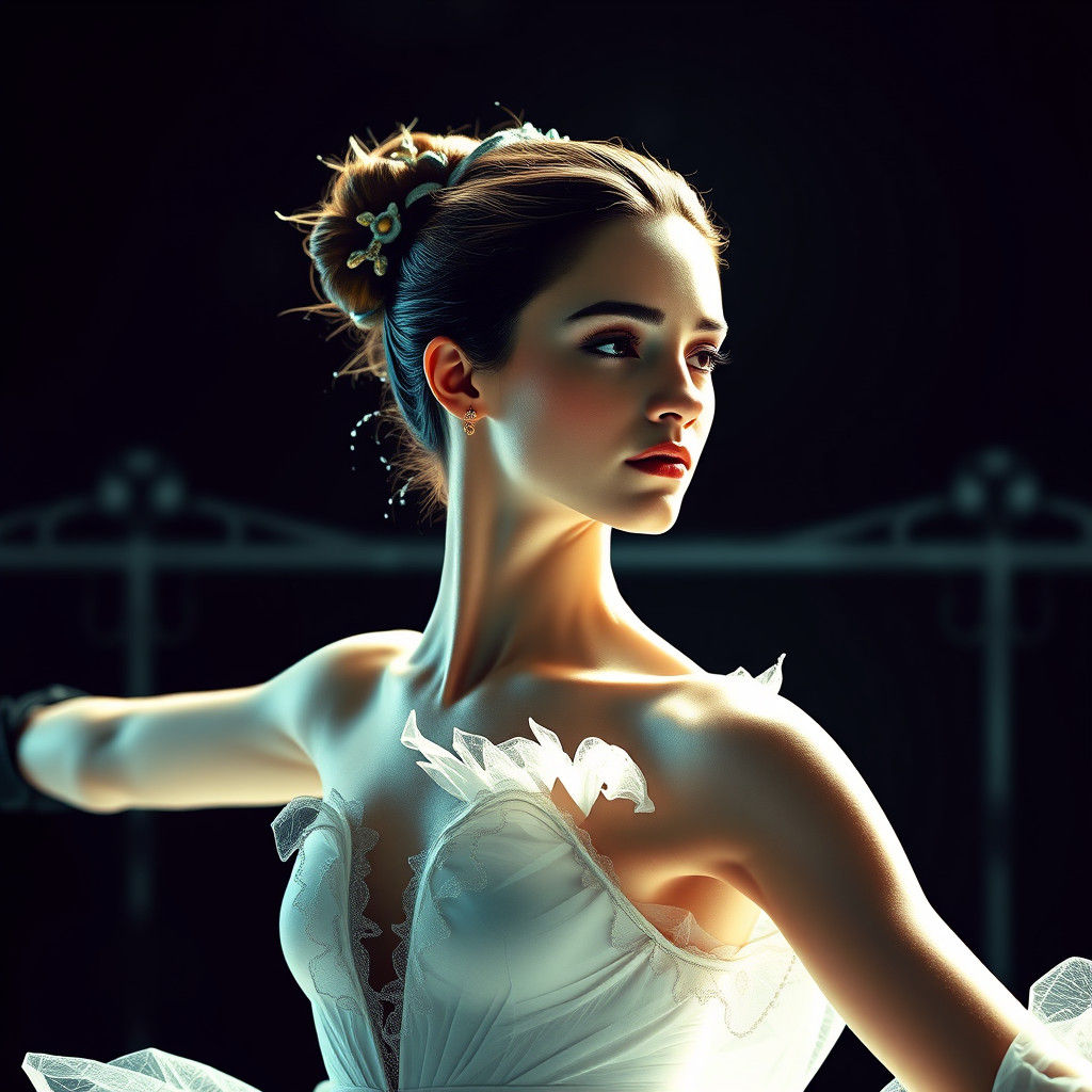 Ballerina in Arabesque: Glitch Art Portrait