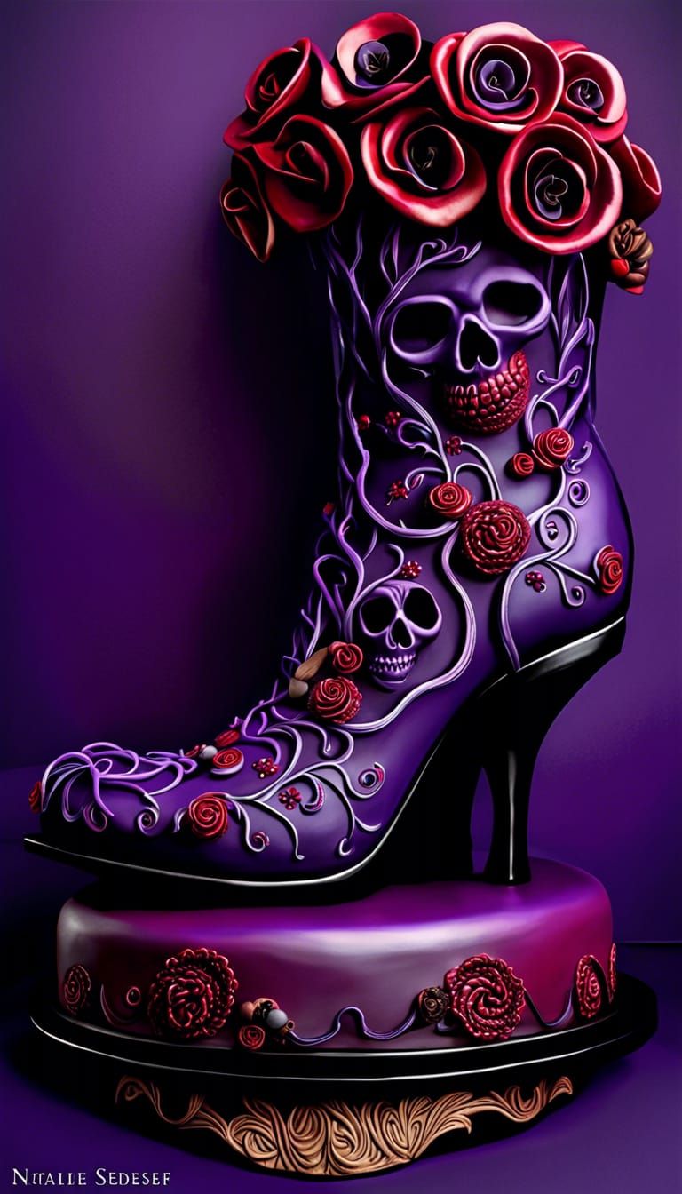 Extreme Goth Boot Cake