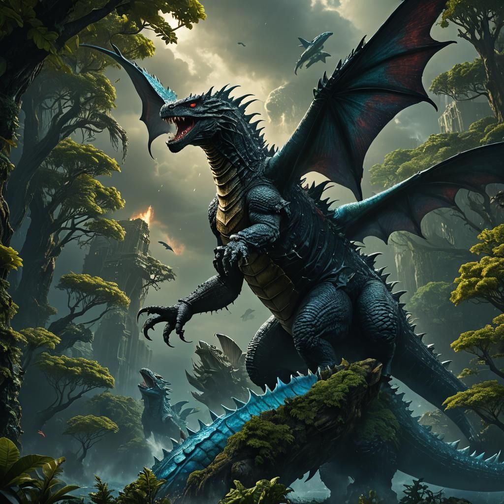 Fantastical Amphibian in Deep Ocean Concept Art