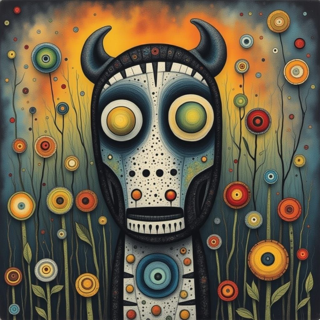 Cityscape in Dubuffet Style: AI-Generated Art