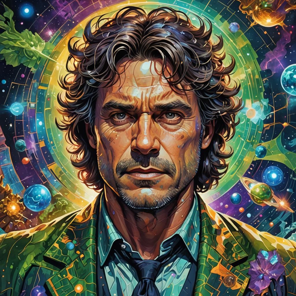 Holographic Bruce Banner Astral Cosmic Illustration